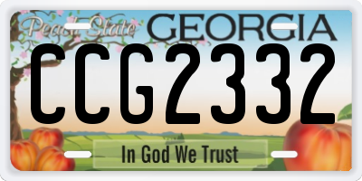 GA license plate CCG2332