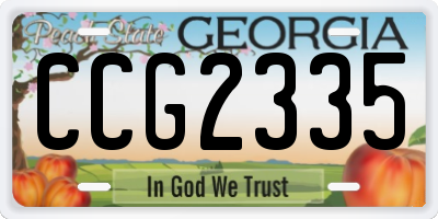 GA license plate CCG2335