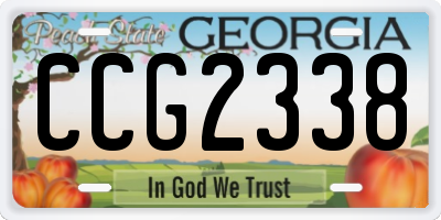 GA license plate CCG2338