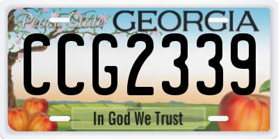 GA license plate CCG2339