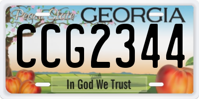 GA license plate CCG2344