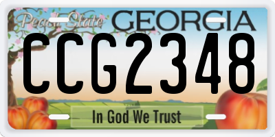 GA license plate CCG2348