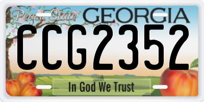 GA license plate CCG2352
