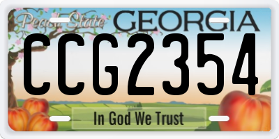 GA license plate CCG2354