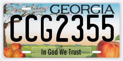 GA license plate CCG2355