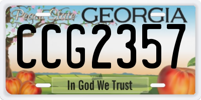 GA license plate CCG2357
