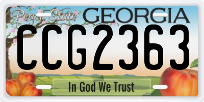 GA license plate CCG2363