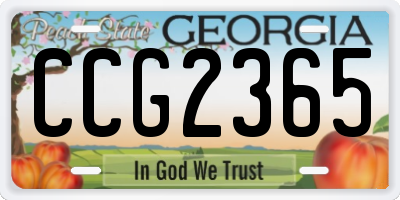 GA license plate CCG2365