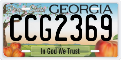 GA license plate CCG2369