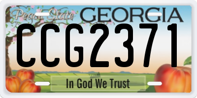 GA license plate CCG2371