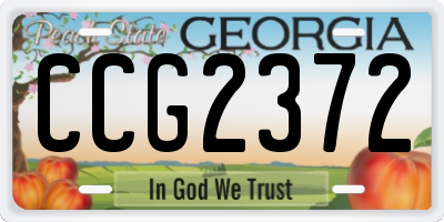 GA license plate CCG2372