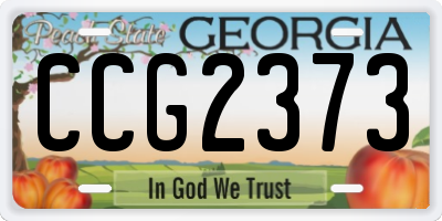 GA license plate CCG2373
