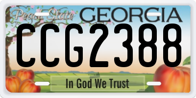 GA license plate CCG2388