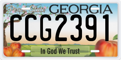 GA license plate CCG2391