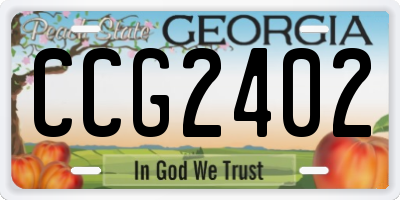 GA license plate CCG2402