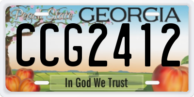 GA license plate CCG2412