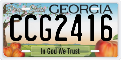 GA license plate CCG2416