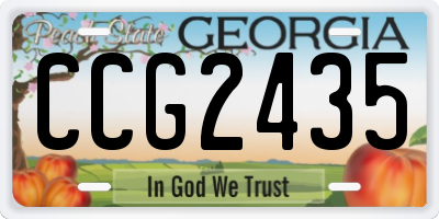 GA license plate CCG2435