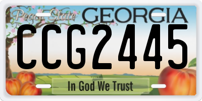 GA license plate CCG2445