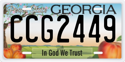 GA license plate CCG2449