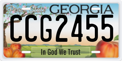GA license plate CCG2455