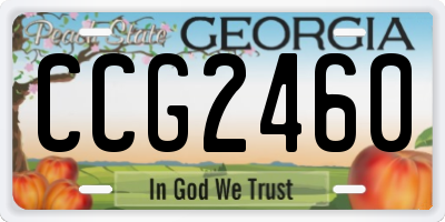 GA license plate CCG2460