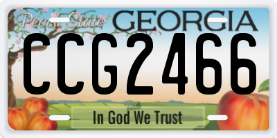 GA license plate CCG2466