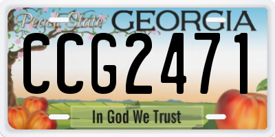 GA license plate CCG2471