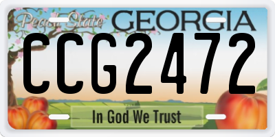 GA license plate CCG2472