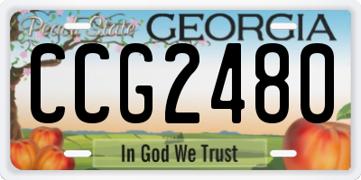 GA license plate CCG2480