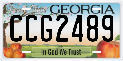 GA license plate CCG2489