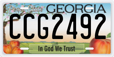 GA license plate CCG2492