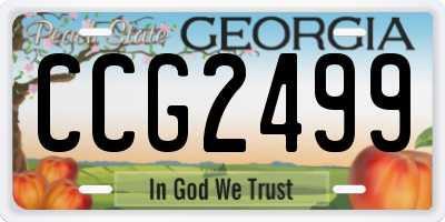 GA license plate CCG2499