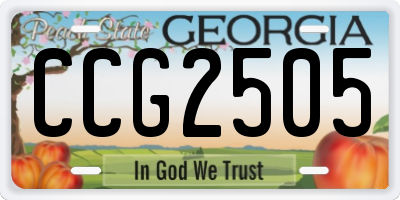 GA license plate CCG2505