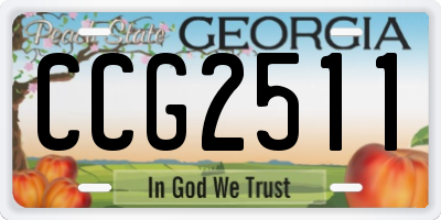 GA license plate CCG2511