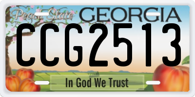 GA license plate CCG2513