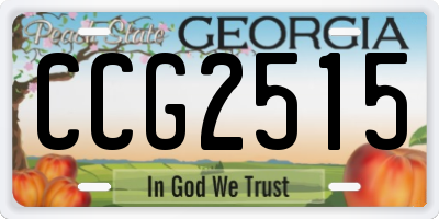 GA license plate CCG2515