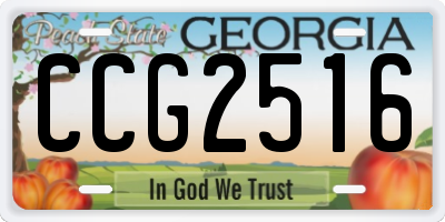 GA license plate CCG2516