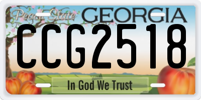 GA license plate CCG2518