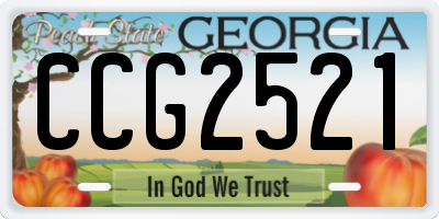 GA license plate CCG2521
