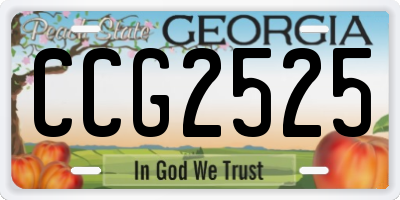 GA license plate CCG2525