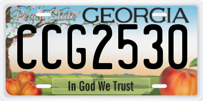 GA license plate CCG2530