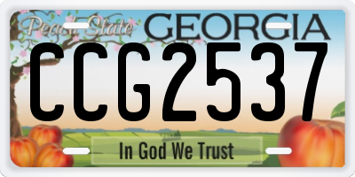 GA license plate CCG2537