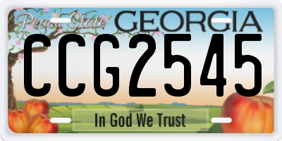 GA license plate CCG2545