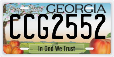 GA license plate CCG2552