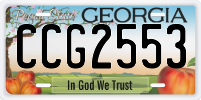 GA license plate CCG2553