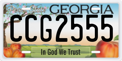 GA license plate CCG2555