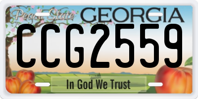 GA license plate CCG2559