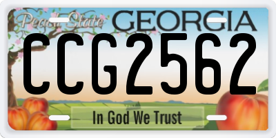 GA license plate CCG2562