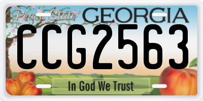 GA license plate CCG2563
